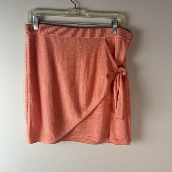 L Space Skirt Womens XL Pink Vagabond Wrap Linen Blend Lightweight - Picture 2 of 6